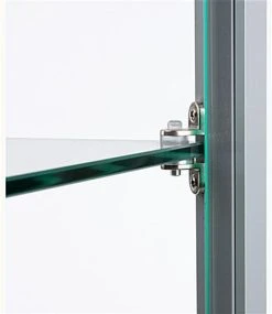 18" Glass Display Case W/4 Shelves, Locking Hinged Door, LED Top Lights - Silver -Displays2go Shop ledsmp01sv.ra5 preview