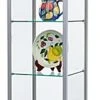 18" Glass Display Case W/4 Shelves, Locking Hinged Door, LED Top Lights - Silver
