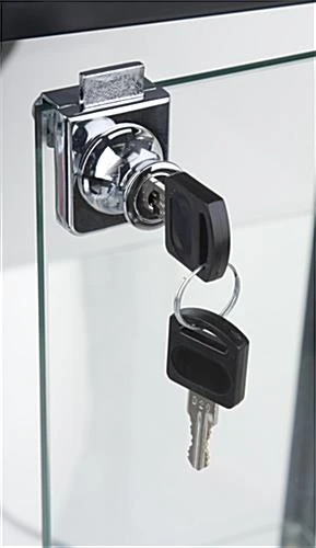 48” Display Case w/ 7 LED Top & Side Lights, 3 Fixed Shelves, Hinged Doors - Black 48” Display Case W/ 7 LED Top & Side Lights, 3 Fixed Shelves, Hinged Doors - Black -Displays2go Shop lesc4816bb.ra2 preview