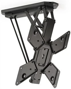 Ceiling TV Mount For Monitors 23"-55”, Motorized, Remote Control Included - Black