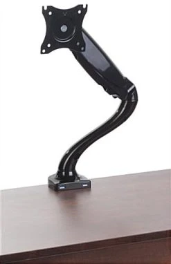 Desktop Monitor Stand W/ Articulating Arm, Fits 13-27" Screen - Black