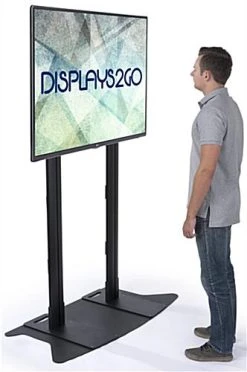 TV Stand For Floor With Flat Base, Fits 50”-110” Monitors, Tilting Bracket- Black -Displays2go Shop lpgp110b.ra6 preview