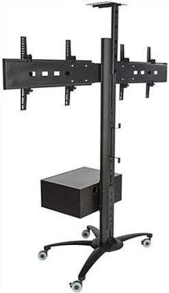 Dual TV Stand W/ Storage, (2) 30 - 60" Screens, Power Outlets, Camera Mount – Black -Displays2go Shop lpgp36wb2c.ra2 preview