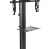 Mobile TV Stand W/ Power Outlets, Monitors 30"- 84”, Camera & Accessory Shelf – Black