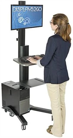 Rolling TV Stand, Fits 10-24" Screens, Power Outlets, CPU Holder & Shelf – Black 3 Rolling TV Stand, Fits 10-24" Screens, Power Outlets, CPU Holder & Shelf – Black -Displays2go Shop lpgpcrtb1s.ra12 preview