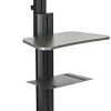 Rolling TV Stand, (2) 10-24" Screens, Power Outlets, CPU Holder & Shelf – Black