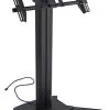 TV Stand For Floor With Flat Base, Fits 32”-55” Monitors, Tilting Bracket- Black