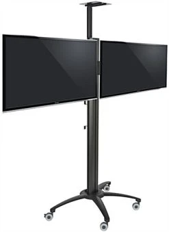 Dual TV Stand With Portable Case, Fits Monitors 30 - 60-Inch, Camera Mount – Black -Displays2go Shop lpgpwbc2s.ra2 preview