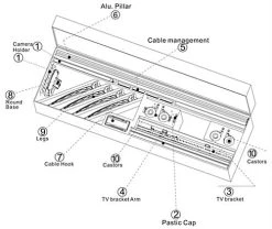 Dual TV Stand With Portable Case, Fits Monitors 30 - 60-Inch, Camera Mount – Black -Displays2go Shop lpgpwbc2s.ra6 preview