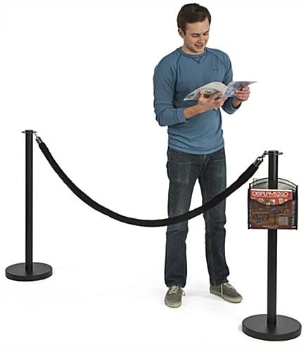 QueuePole Round 39" Stanchion Posts w/ 2 Pockets, Rope Not Included - Black QueuePole Round 39" Stanchion Posts W/ 2 Pockets, Rope Not Included - Black -Displays2go Shop lsc3ms1dbk.ra4 preview