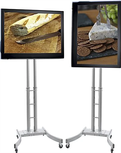 TV Stand w/ Wheels, Fits Monitors 32”-65”, Collapsible w/ Travel Case – Silver TV Stand W/ Wheels, Fits Monitors 32”-65”, Collapsible W/ Travel Case – Silver -Displays2go Shop mbtvkdsvc.ra1 preview