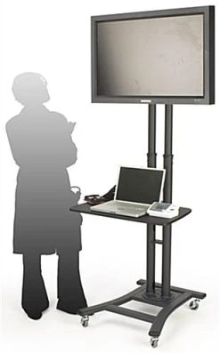 LCD TV Stands W/ 28" Shelf, Fits Monitors 32 To 70 Inches, Height-Adjustable – Black 3 LCD TV Stands W/ 28" Shelf, Fits Monitors 32 To 70 Inches, Height-Adjustable – Black -Displays2go Shop mbtvsbk2ls.ra3 preview