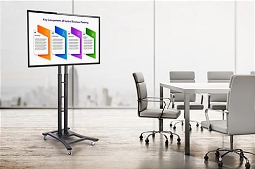 Black LED TV Stand Features 8 Height Adjustments and a Tilting Bracket Black LED TV Stand Features 8 Height Adjustments And A Tilting Bracket -Displays2go Shop mbtvsbkbv2.ra3 preview