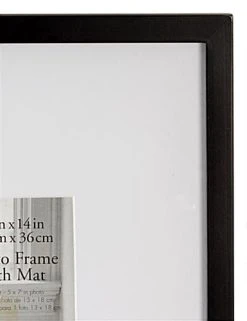 11 X 14 Wood Picture Frame For Wall Mount, Matted To 5 X 7, White Mat - Black -Displays2go Shop mpf1114bkf.ra4 preview