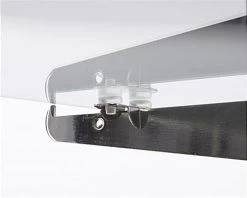 4' Retail Counter W/ White Finish, Tempered Glass Adjustable Shelves & Sliding Doors -Displays2go Shop mrc4whtkd.ra4 preview