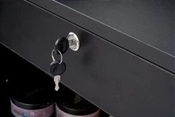 6ft Cash Wrap W/Display Case Front, Tempered Glass, Locking Drawers & Shelves - Black -Displays2go Shop mrclsc72bk.ra4 preview