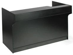 72" Cash Wrap W/ Adjustable Storage Shelves & Pull-out Drawer - Black