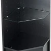Corner Retail Counter W/ Adjustable Tempered Glass Shelves & Black Finish