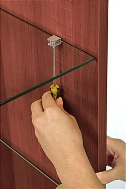 Corner Retail Counter W/ Cherry Finish & Adjustable Tempered Glass Shelves -Displays2go Shop mrcornerch.ra3 preview