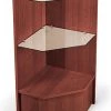Corner Retail Counter W/ Cherry Finish & Adjustable Tempered Glass Shelves