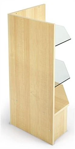 Counter Cases W/ Maple Finish & Adjustable Tempered Glass Shelves -Displays2go Shop mrcornerhm.ra2 preview