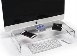 Acrylic Monitor Stand With Keyboard Storage Space -Displays2go Shop mrcur1c.ra2 preview