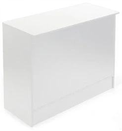 48" White Cash Wrap W/ 3 Adjustable Storage Shelves & Flat Top