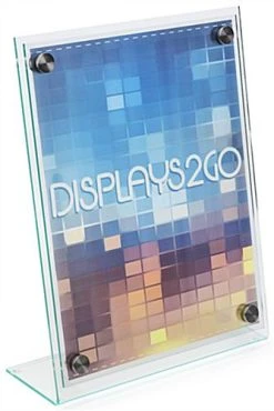 Workshop Series 8.5 X 11 Acrylic Sign Holder With Slant Back Design - Clear -Displays2go Shop npsign85.ra2 preview