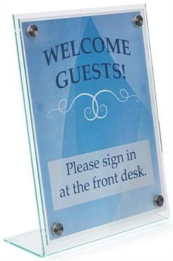 Workshop Series 8.5 X 11 Acrylic Sign Holder With Slant Back Design - Clear -Displays2go Shop npsign85.ra3 preview