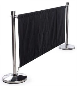 Café Barrier System W/ 15 Banners & 16 Stanchions - Black -Displays2go Shop pcafebkn10.ra2 preview