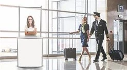 30"w Portable Counter W/ PET Sneeze Guard & Inner Shelf - White -Displays2go Shop pcsgw.ra7 preview