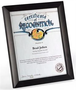 8.5 X 11 Document Frame, Tabletop Or Wall Mount, Aluminum - Black