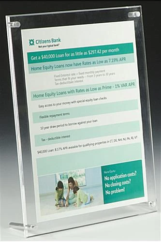 8.5 x 11 Acrylic Sign Holder with Standoff Hardware, Slant Back - Clear 8.5 X 11 Acrylic Sign Holder With Standoff Hardware, Slant Back - Clear -Displays2go Shop pfws8511pv.rw preview