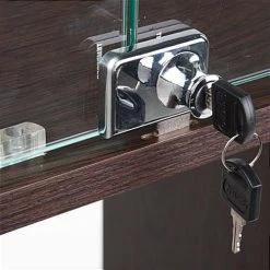 46" Display Case With Pedestal Design, Rear Hinged Doors, Frameless - Black -Displays2go Shop pjc46920bv.ra5 preview