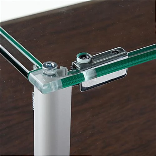 46" Display Case with Pedestal Design, Rear Hinged Doors, Frameless - Wenge 46" Display Case With Pedestal Design, Rear Hinged Doors, Frameless - Wenge -Displays2go Shop pjc46920wg.ra2 preview