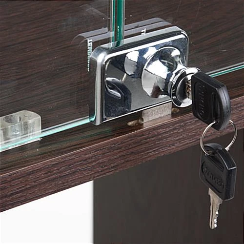 46" Display Case with Pedestal Design, Rear Hinged Doors, Frameless - Wenge 46" Display Case With Pedestal Design, Rear Hinged Doors, Frameless - Wenge -Displays2go Shop pjc46920wg.ra3 preview