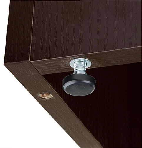 46" Display Case with Pedestal Design, Rear Hinged Doors, Frameless - Wenge 46" Display Case With Pedestal Design, Rear Hinged Doors, Frameless - Wenge -Displays2go Shop pjc46920wg.ra4 preview