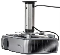 Projector Ceiling Mount With 2 Mounting Cylinders, Tilting, Rotating – Silver