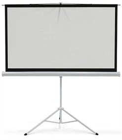 63 X 36 Projector Screen With Tripod Stand, 72-inch Retractable Screen - Black -Displays2go Shop prstri72.ra3 preview