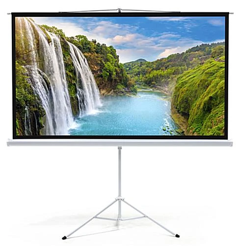 79 x 45 Projector Screen with Tripod Stand, 90-inch Retractable Screen - Black 79 X 45 Projector Screen With Tripod Stand, 90-inch Retractable Screen - Black -Displays2go Shop prstri90.ra2 preview