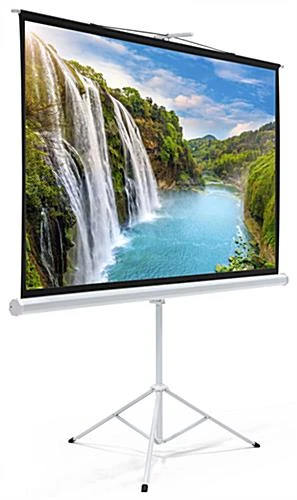 79 x 45 Projector Screen with Tripod Stand, 90-inch Retractable Screen - Black 79 X 45 Projector Screen With Tripod Stand, 90-inch Retractable Screen - Black -Displays2go Shop prstri90.rw preview