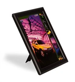 8.5 X 11 Sign Holder For Tabletop Or Wall Mount, Snap Open - Black