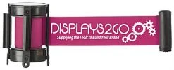 QueuePole.Economy 41.5" Black Stanchion Post W/ 6.5' Pink Belt - 1 Color Printing -Displays2go Shop rccblt1pnk.ra6 preview