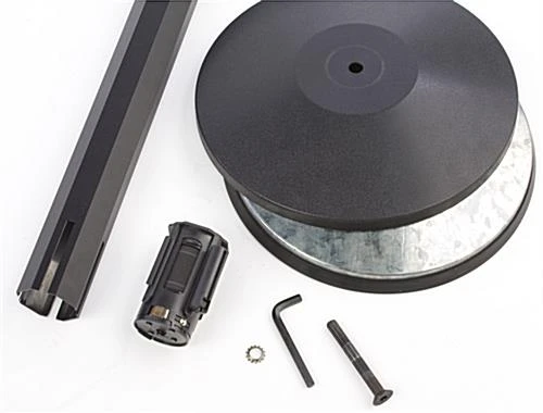 QueuePole Octagonal 40.25" Black Stanchion Post w/ 9.5' Black Retractable Belt QueuePole Octagonal 40.25" Black Stanchion Post W/ 9.5' Black Retractable Belt -Displays2go Shop rccoctbkbk.ra2 preview