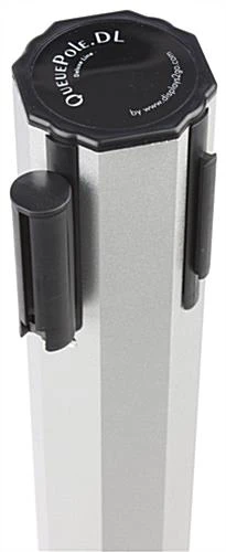 QueuePole Octagonal 40.25" Silver Stanchion Post w/ 9.5' Black Retracting Belt QueuePole Octagonal 40.25" Silver Stanchion Post W/ 9.5' Black Retracting Belt -Displays2go Shop rccoctsvbk.ra2 preview