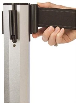 QueuePole Octagonal 40.25" Silver Stanchion Post W/ 9.5' Black Retracting Belt 3 QueuePole Octagonal 40.25" Silver Stanchion Post W/ 9.5' Black Retracting Belt -Displays2go Shop rccoctsvbk.ra3 preview