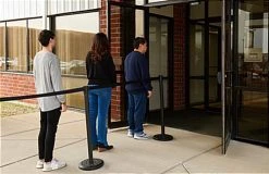 QueuePole.Economy 41.5" Black Outdoor Stanchion Post With 6.5' Black Retractable Belt -Displays2go Shop rccodebk.ra6 preview