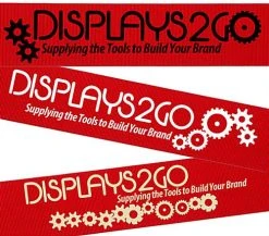 QueuePole.Economy 6.5' Stanchion Belt W/ 1 Color Custom Silkscreen Printing - Red -Displays2go Shop rccrb1crd.ra4 preview