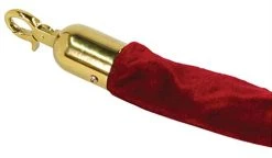 6.5' Velvet Stanchion Rope With Brass Clasps - Burgundy