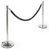 QueuePole Round Set Of (2) 39" Chrome Stanchion Posts With 6.5' Black Rope